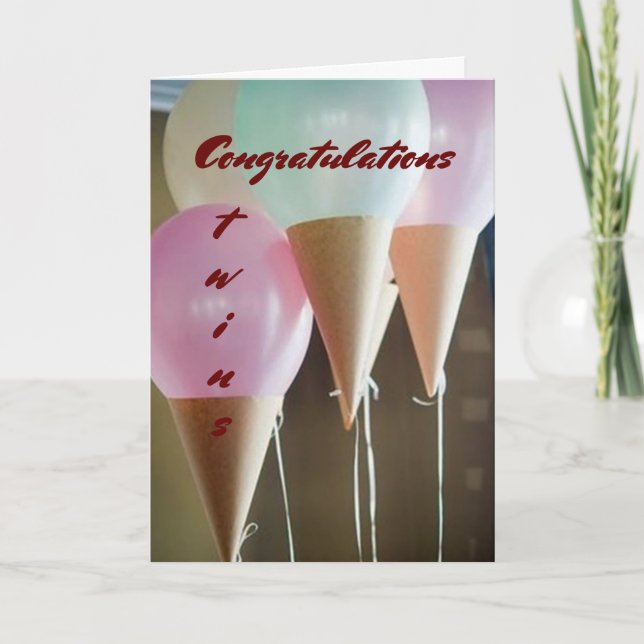 DOUBLE THE LOVE ON THE BIRTH OF YOUR TWINS CARD (Front)
