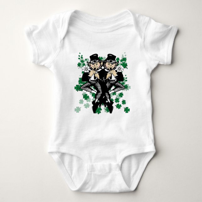 Double The Luck Leprechaun Baby Bodysuit (Front)