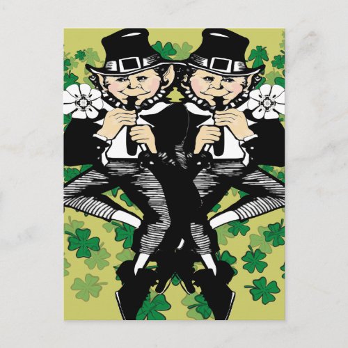 Double The Luck Leprechaun Postcard