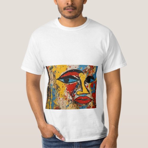 Double the Style Vibrant Face Mask Design T_Shirt