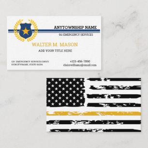 Double Thin Blue Line Police Flag Business Card