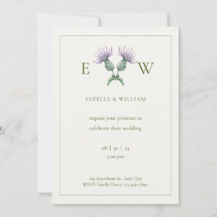 Double Thistle Wedding Invitation