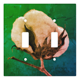 Double Toggle Cotton Boll Light Switch Plate