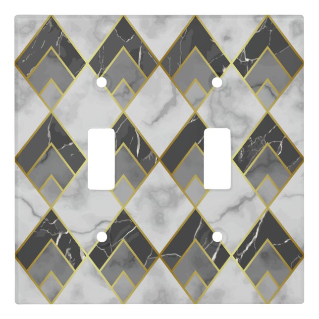  Double Toggle Marble Light Switch Cover (Front)