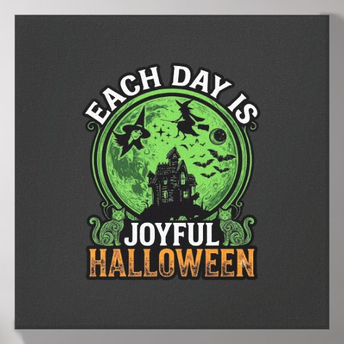 Double Toil Trouble Witch Pumpkin Halloween Cobweb Canvas Photo Tile