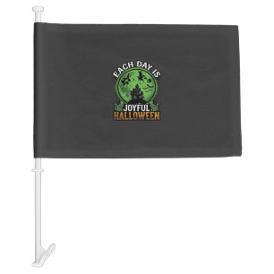 Double Toil Trouble Witch Pumpkin Halloween Cobweb Car Flag