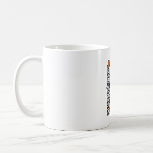 Double Toil Trouble Witch Pumpkin Halloween Cobweb Coffee Mug (Left)