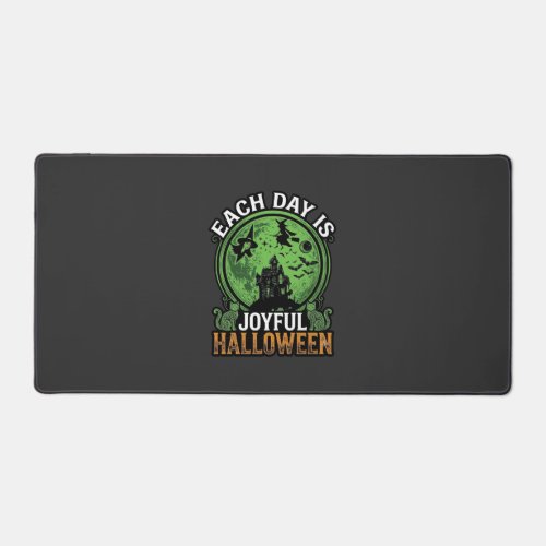 Double Toil Trouble Witch Pumpkin Halloween Cobweb Desk Mat