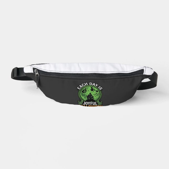 Double Toil Trouble Witch Pumpkin Halloween Cobweb Fanny Pack (Front)