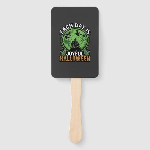 Double Toil Trouble Witch Pumpkin Halloween Cobweb Hand Fan