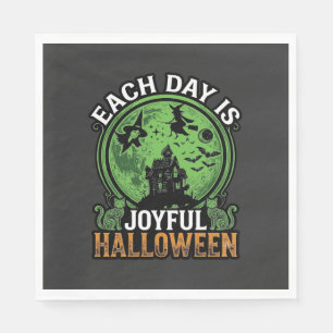 Double Toil Trouble Witch Pumpkin Halloween Cobweb Napkins
