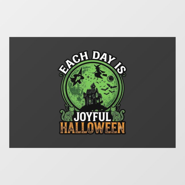 Double Toil Trouble Witch Pumpkin Halloween Cobweb Window Cling (Sheet)