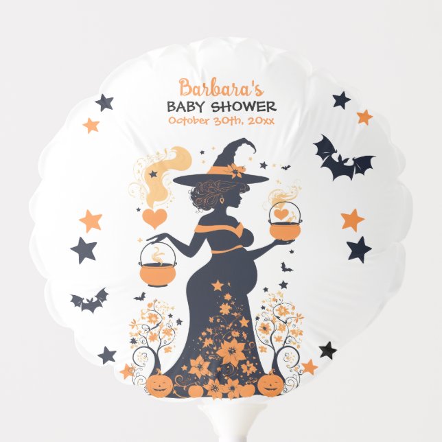 Double Trouble Brew - A Twin Halloween Baby Shower Balloon (Front)