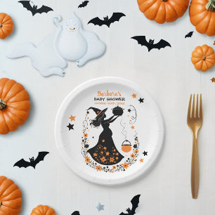 Double Trouble Brew - A Twin Halloween Baby Shower Paper Plates