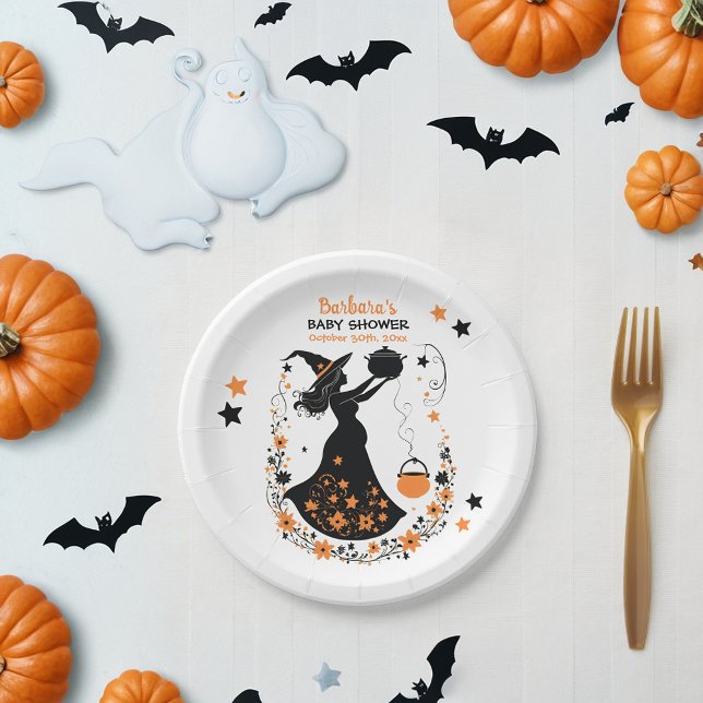 Double Trouble Brew - A Twin Halloween Baby Shower Paper Plates (Creator Uploaded)