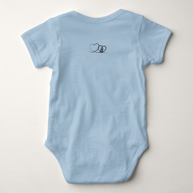 Double Trouble Cool Twin Elephants – B Baby Bodysuit (Back)