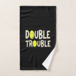 Double Trouble Funny Tennis Balls Hand Towel