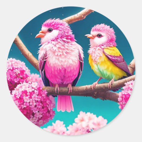 Double Trouble in Pink Classic Round Sticker