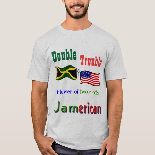 Double trouble Jamaican-American t-shirts (Front)