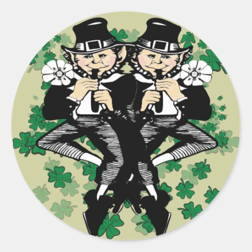 Double Trouble Lucky Irish Twins Classic Round Sticker