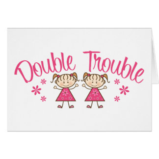 Double Trouble Pink Girl Cards