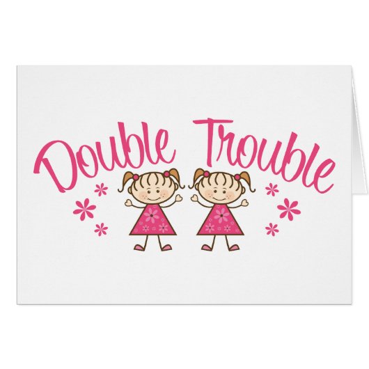 Double Trouble Pink Girl Cards (Front Horizontal)