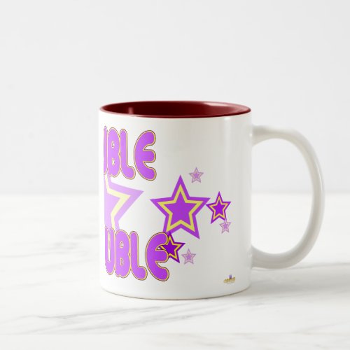 Double Trouble Purple Yellow Stars Part 2 Two_Tone Coffee Mug