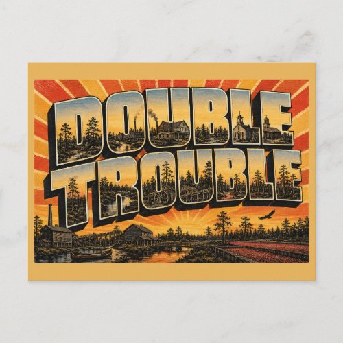 Double Trouble State Park NJ Vintage Travel Art Postcard