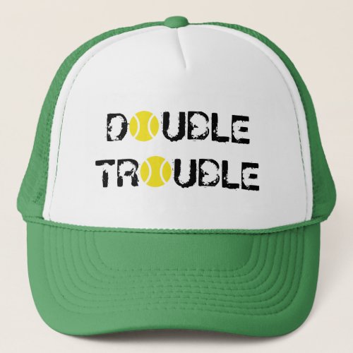 DOUBLE TROUBLE tennis hat for doubles players team