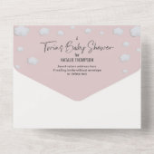 Double Trouble Twin Girls Predictions Baby Shower  All In One Invitation (Back)