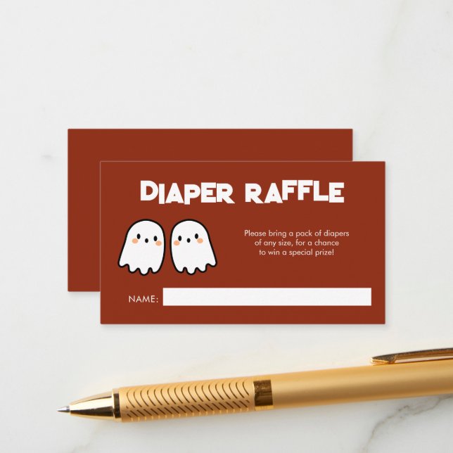 Double Trouble Twins Baby Shower Diaper Raffle Enclosure Card (Front/Back In Situ)