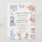 Double Trouble Twins Boy Girl Virtual Baby Shower Invitation (Front)