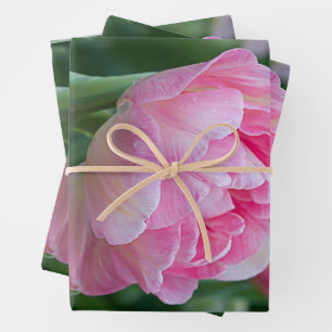 Double Tulips Beauty Flower Wrapping Paper Sheets