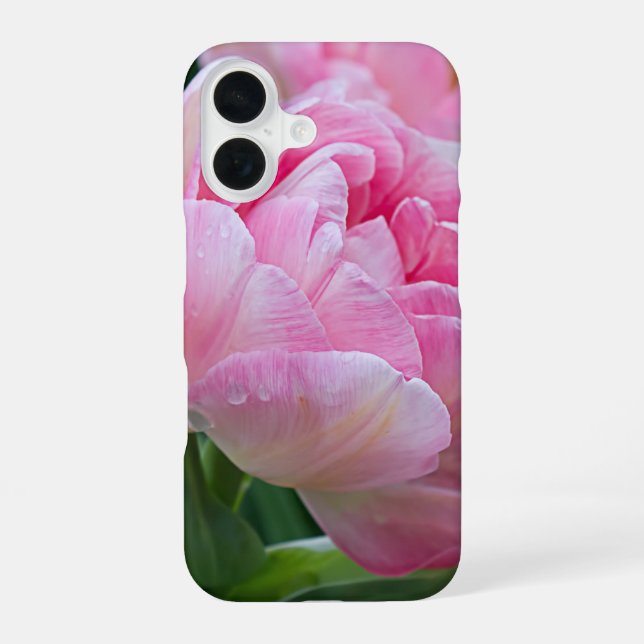 Double Tulips Flower with Dew Drops Iphone Case (Back)