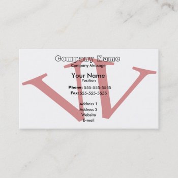 Double V Business Card by Dreamleaf_Printing at Zazzle