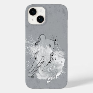 Double Vision Hockey Player Gray Case-Mate iPhone 14 Case