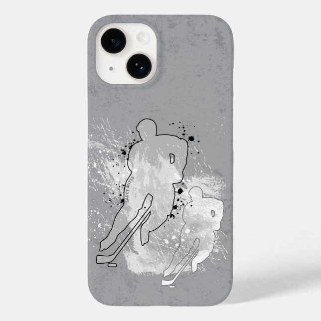 Double Vision Hockey Player Gray Case-Mate iPhone Case (Back)