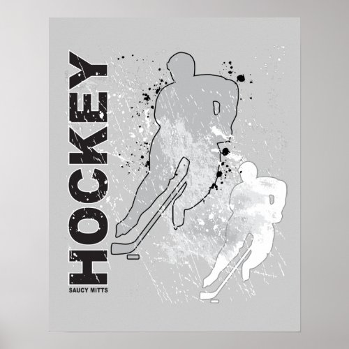 Double Vision Hockey Player male Poster