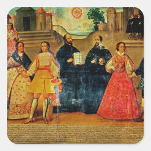 Double wedding between two Inca women Square Sticker