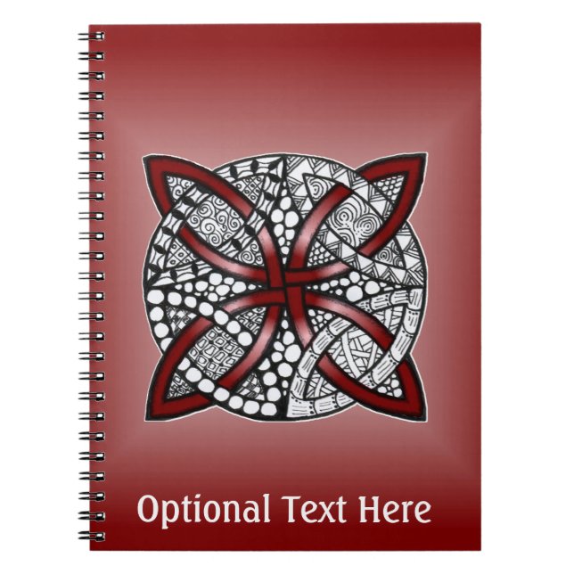 Double Wedding Ring Pattern Red Notebook (Front)