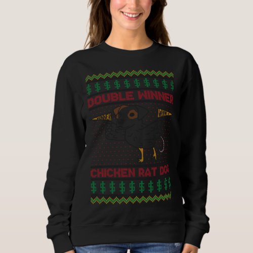 Double Winner Chicken Rat Dog Ugly Christmas Sweat Sweatshirt