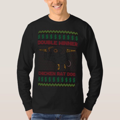 Double Winner Chicken Rat Dog Ugly Christmas Sweat T_Shirt