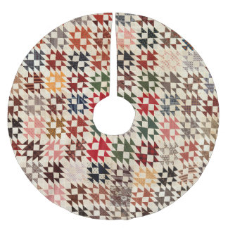 Double X quilt Brushed Polyester Tree Skirt