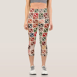 Double X quilt Capri Leggings