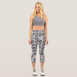Double X quilt in grays Capri Leggings