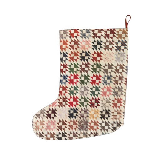 Double X quilt Large Christmas Stocking