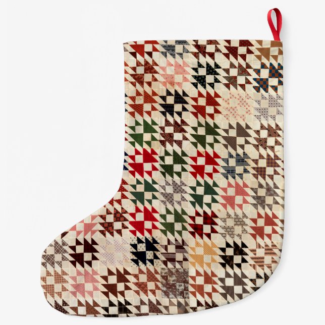 Double X quilt Large Christmas Stocking (Back)