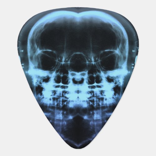 Double X_Ray Skulls with Headphones _ Blue Guitar Pick