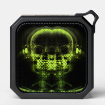 Double X-Ray Skulls with Headphones - Lime Green