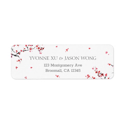 Double Xi Chinese Red Elegant Return  Label